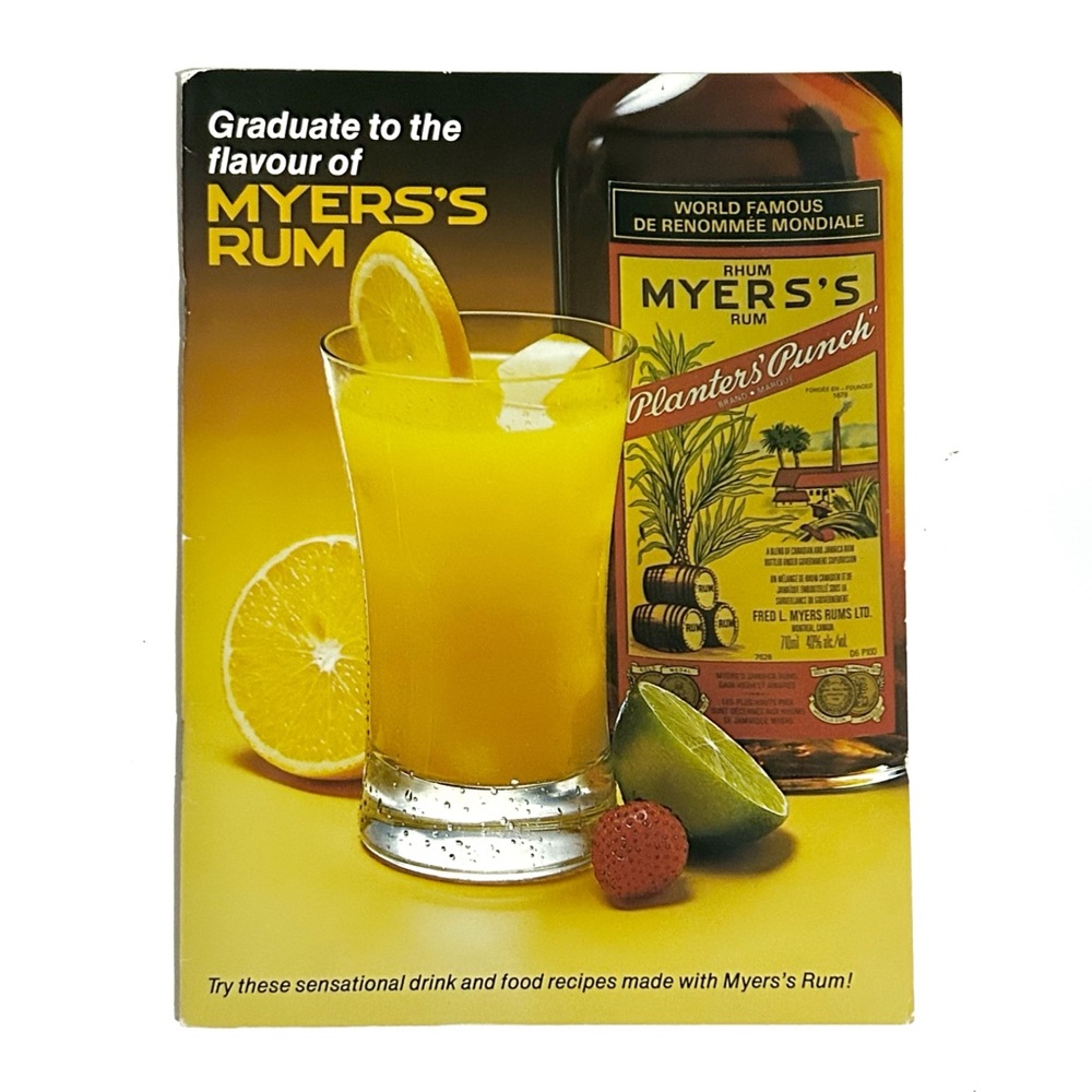 Vintage Myers's Rum Recipes and Pairings Booklet Mixology Cookbook Cocktails Bar
